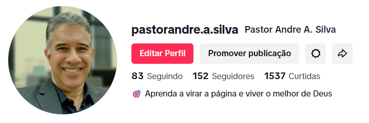 Capa Tik Tok Pastor Andre Silva